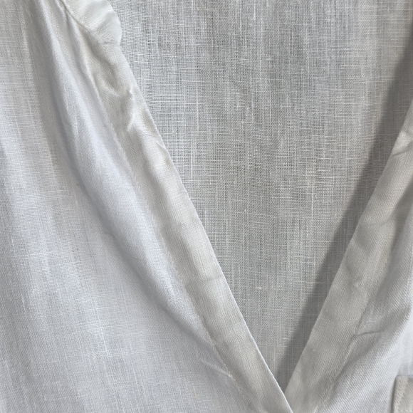 Zara White Button-Down Linen-Blend Shirt - Picture 4 of 6